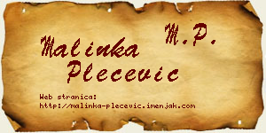 Malinka Plećević vizit kartica